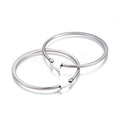 Pendientes de aro de acero inoxidable 201 resistentes al deslustre&nbsp;EJEW-A052-27B