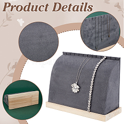 Porta collane con schienale inclinato in legno&nbsp;NDIS-WH0001-16A