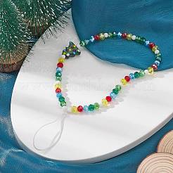 Correas de móvil con cuentas de vidrio de navidad&nbsp;HJEW-TA00007