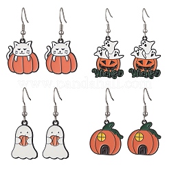 Ohrhänger aus Emaille mit Halloween-Thema&nbsp;EJEW-JE06477