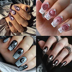 DIY-Nagelkunst-Vorlagen aus Edelstahl&nbsp;MRMJ-WH0092-097