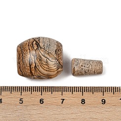Natürlicher Bildjaspis 3 Loch Guru Perlen&nbsp;G-F795-G01
