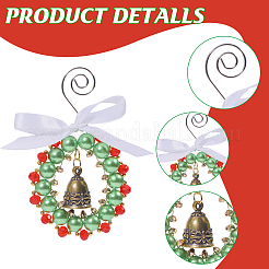 Couronne de Noël avec décorations suspendues en acrylique et verre&nbsp;PALLOY-GO00036