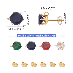 8 stücke 4 farbe ionen beschichtung (ip) 304 edelstahl stud ohrring Zubehörse&nbsp;STAS-UN0050-60
