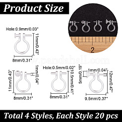 80 paio di orecchini a clip in plastica con 4 stili&nbsp;KY-AR0001-29