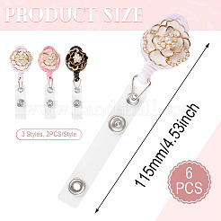 6 Stück 3 Stile Blumenlegierung Emaille Abzeichen Rollen&nbsp;HJEW-TAC0156