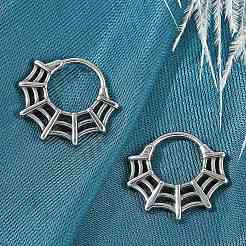 Creolen aus chirurgischem Edelstahl 316 mit Spinnennetz&nbsp;EJEW-G416-40AS