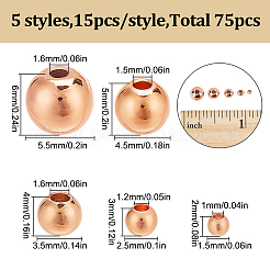 75 pièce 5 styles de perles d'espacement en laiton plaquées&nbsp;KK-LP0001-07RG