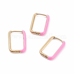 Orecchini a cerchio bicolore in acciaio inossidabile 304 con smalto per donna&nbsp;EJEW-C010-10-G