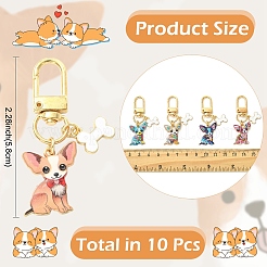 10 pz 10 stili lega smalto cane con decorazioni ciondolo osso&nbsp;HJEW-YW00297