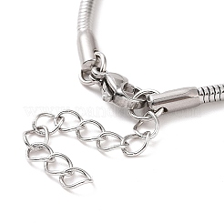 Bracelet à mailles rondes en acier inoxydable 304 anti-ternissement pour hommes et femmes&nbsp;BJEW-P274-01A