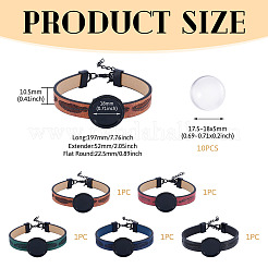 5 Stück DIY-Kits zum Herstellen von Armbändern aus PU-Lederschnur.&nbsp;DIY-TA0012-05EB