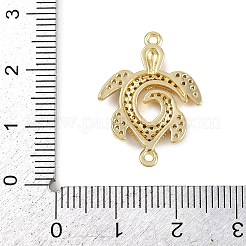 Breloques connecteurs d'animaux marins en laiton micro pavé transparent avec zircone cubique&nbsp;KK-C114-29A-G