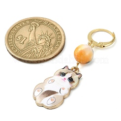 Katze formt Legierungs-Email-Anhängerdekorationen&nbsp;HJEW-JM01766