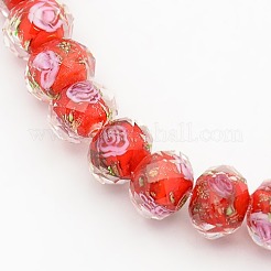 Fili di perline di rondelle di vetro murano sabbiato a mano&nbsp;LAMP-L003-B-M