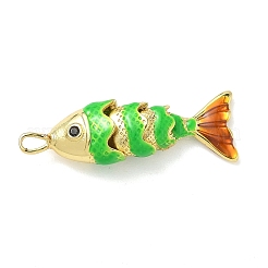 Micro en laiton de poisson pavent pendentifs zircone cubique&nbsp;KK-P342-14A-G