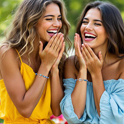 Pulseras hechas a mano con cuentas de arcilla polimérica&nbsp;AJEW-TAC00074