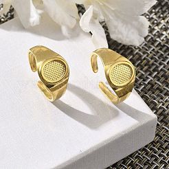 Ovale Manschettenringe aus 304 Edelstahl für Damen&nbsp;RJEW-M019-29G