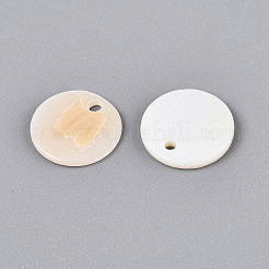 Dijes de disco de concha de agua dulce natural&nbsp;BSHE-T014-42B