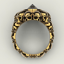 Anneau de doigt gros cône de strass en cristal&nbsp;SKUL-PW0002-020D-01AG