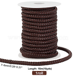 Cordon en cuir PU tressé rond de 10 m&nbsp;WL-WH0007-03B