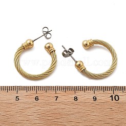 Orecchini a bottone in acciaio inossidabile 304&nbsp;EJEW-F354-05G-01