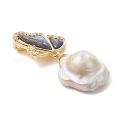 Natürliche Keishi-Perle mit Anhängern aus Paua-Muscheln&nbsp;PALLOY-JF05248