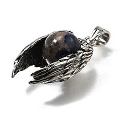 Pendenti rotondi in sodalite naturale&nbsp;G-K339-03AS-10