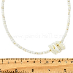 Collane da donna con perline di conchiglia trochid naturale e perle naturali rotonde.&nbsp;NJEW-JN06222-01