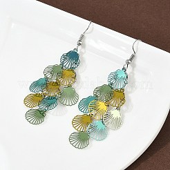 Orecchini pendenti a forma di conchiglia in acciaio inossidabile 430&nbsp;EJEW-A137-03P-04