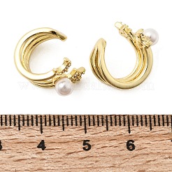 Messing Micro Pave klare Zirkonia Manschette Ohrringe&nbsp;EJEW-C186-10G