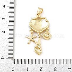 Pendentifs d'émail en laiton &nbsp;KK-L251-24G-02