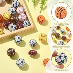 35 Stück 7 Stile Sport undurchsichtige Acrylperlen&nbsp;MACR-CJ0002-38
