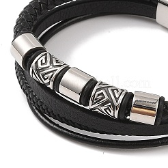 Geflochtene Mikrofaser-Leder-Mehrstrang-Armbänder&nbsp;LS-BJEW-B096-07C