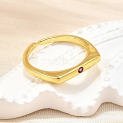 Anelli per polsini da donna in ottone con micro pavé di zirconi cubici&nbsp;RJEW-H247-16G-01