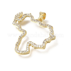 Pendenti in zirconi cubici trasparenti in micro pavè di ottone&nbsp;CU-E002-04B-G