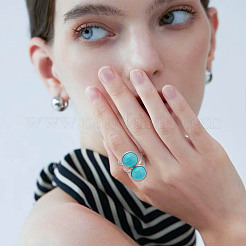Kit de fabrication de bague manchette demi-ronde à faire soi-même&nbsp;DIY-AR0003-35