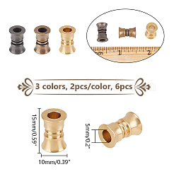 6 stücke 3 farben outdoor edc werkzeug messing fallschirm seil europäischen perlen&nbsp;KK-NB0003-72A