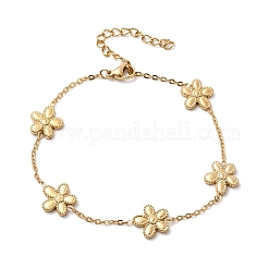 304 Edelstahl-Blumengliederarmbänder&nbsp;BJEW-G765-04G