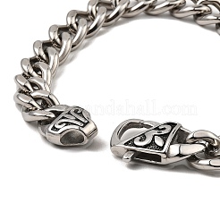 Anlaufgeschütztes kubanisches Gliederkettenarmband aus Edelstahl 304&nbsp;NJEW-D050-02C-P