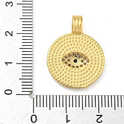 Placage de crémaillère en laiton micro pavé pendentifs en zircone cubique claire&nbsp;KK-Z063-14G-02