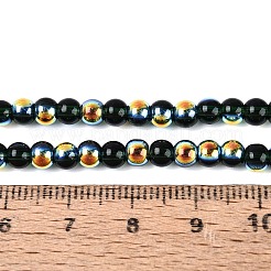 Chapelets de perles en verre transparent électrolytique&nbsp;LS-EGLA-Q132-4MM-A14