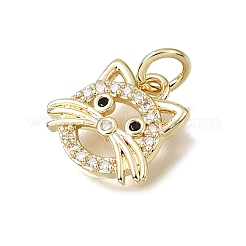 Breloques en laiton zircon cubique micro pavé noir&nbsp;CU-L001-18G-11