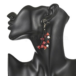 Perle de verre perles dangle boucles d'oreilles&nbsp;EJEW-MZ00770-01