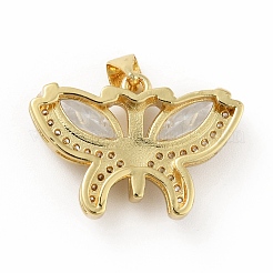 Pendentifs avec zircon cubiques à micro-pavés en laiton&nbsp;KK-B059-34G-D