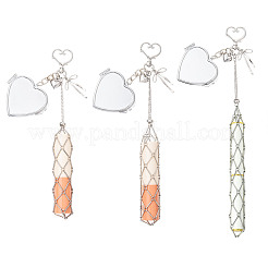 Bolsa de lápiz labial portátil de acero inoxidable con adornos colgantes&nbsp;HJEW-FS00104
