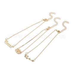 3 bracelet de cheville en alliage avec strass.&nbsp;LS-AJEW-S083-01G-05