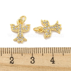 Latón micro pavimenta claro cubic zirconia encantos&nbsp;KK-Z044-37G