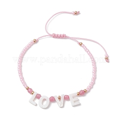 2 bracelet tressé en perles de jade blanc naturel teintées pour la Saint-Valentin&nbsp;BJEW-MZ00244