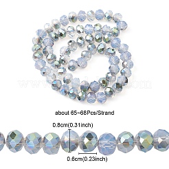 Chapelets de perles en verre transparent électrolytique&nbsp;EGLA-YW0001-64B